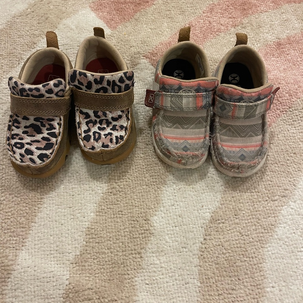 Toddler girls 6 Twisted X shoes. Price is for both